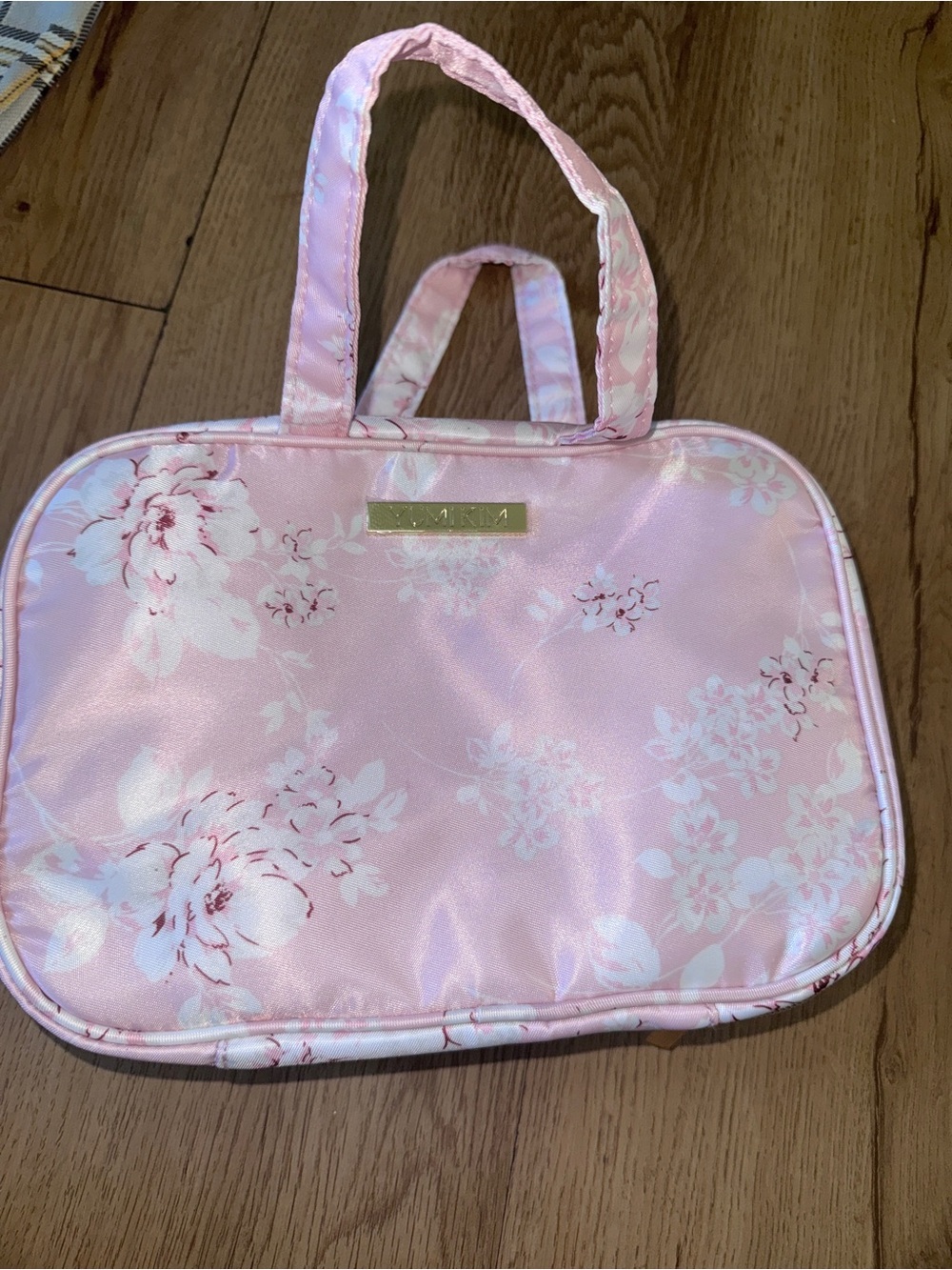 Yumi Kim Pink Floral train travel Cosmetic Tote